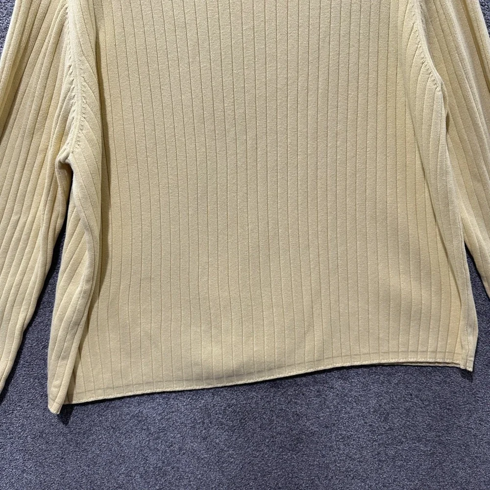 J Crew Pullover‎ Sweater Men XL Yellow Ribbed V Neck Long Sleeve Heavy Cotton